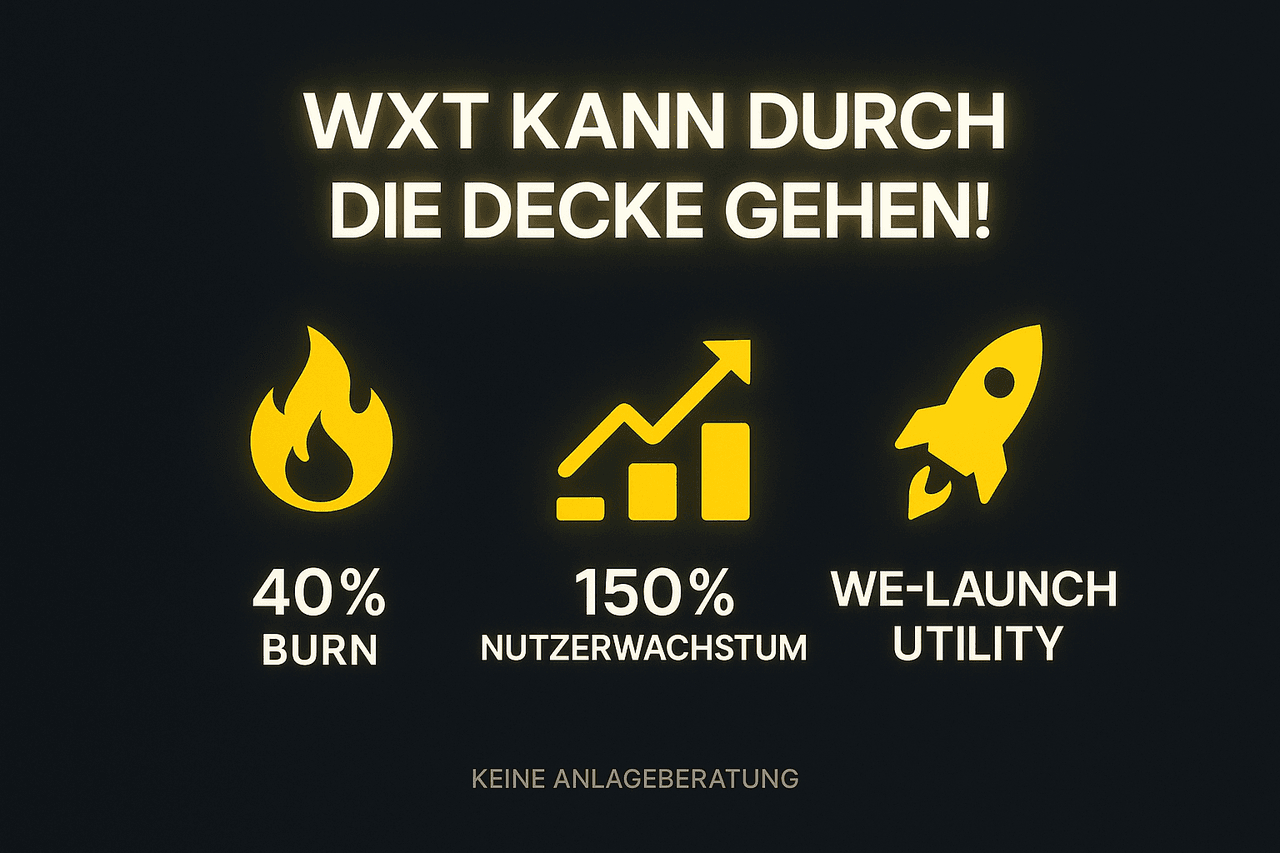 WXT Token: 40% Burn, 150% Nutzerwachstum, WE-Launch Utility. WEEX Krypto Innovation – deflationär, wachsend, vielseitig. Perfekt für Krypto-Trader.