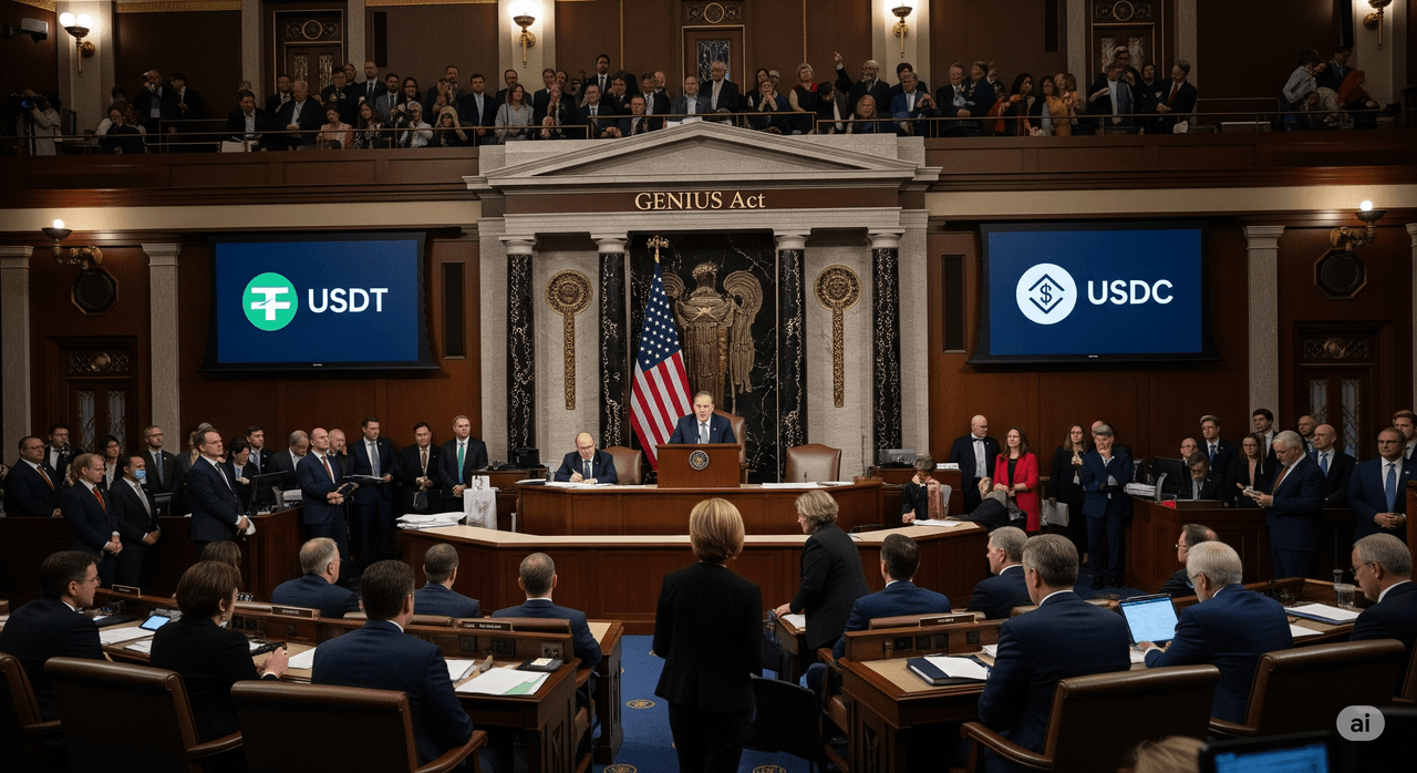 Débat tendu à la Chambre des représentants des États-Unis sur le sujet du GENIUS Act, censé encadrer les stablecoins.