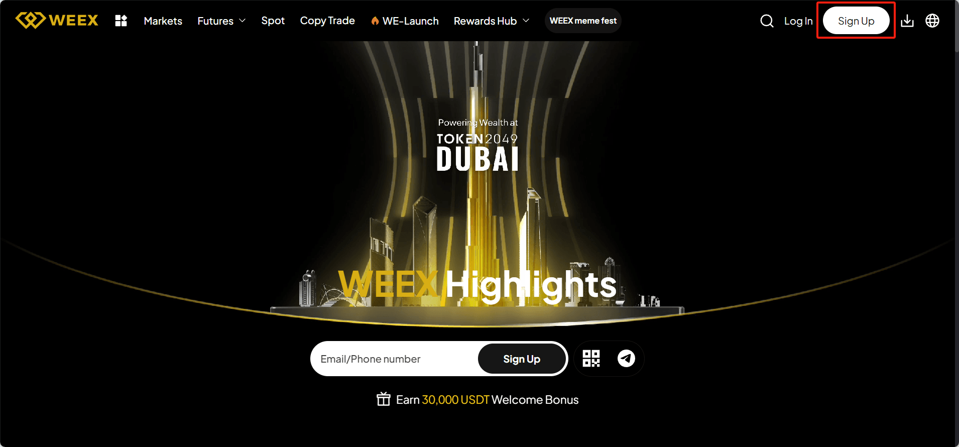 Sign Up On WEEX