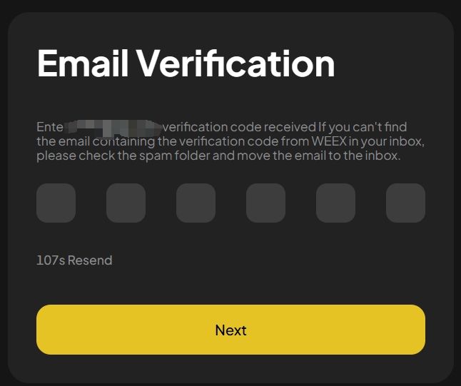 WEEX Email Verification