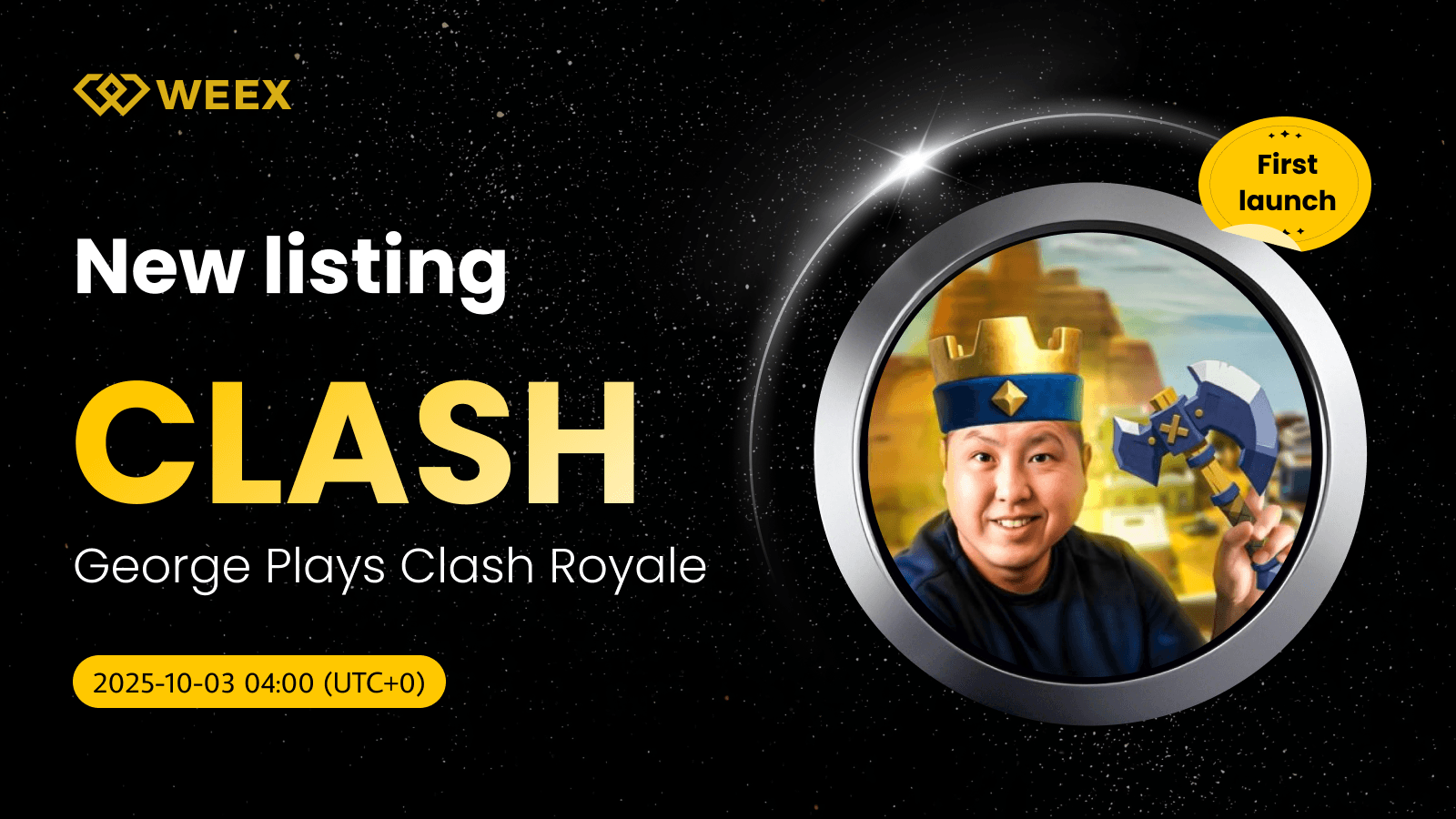 乔治玩皇权 Clash (CLASH) 代币在 WEEX 交易所上市