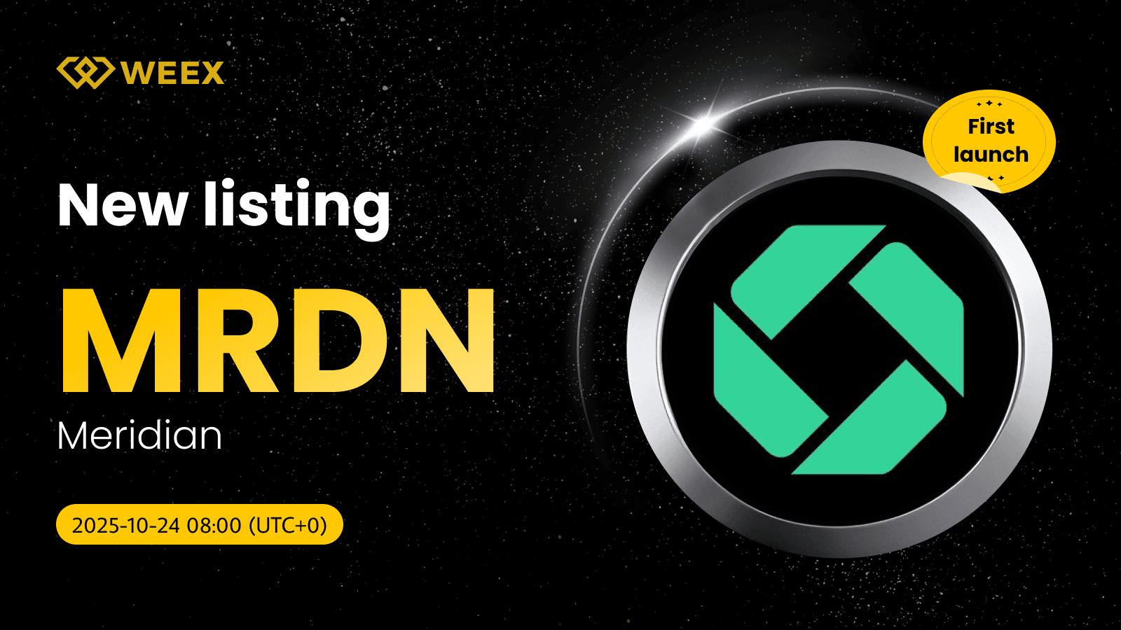 MRDN USDT Listing: Meridian (MRDN) Coin Now on WEEX Spot