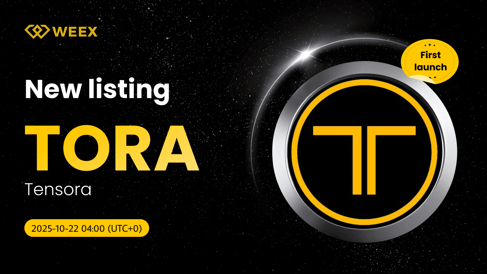 فهرست اولیه توکنهای تتر (USDT) در صرافی WEEX: سکه تنسورا (TORA)