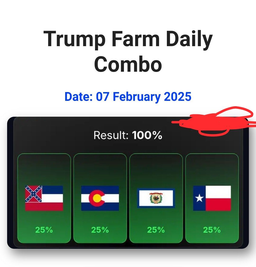 Trump Farm Daily Combo 7 February, 2025