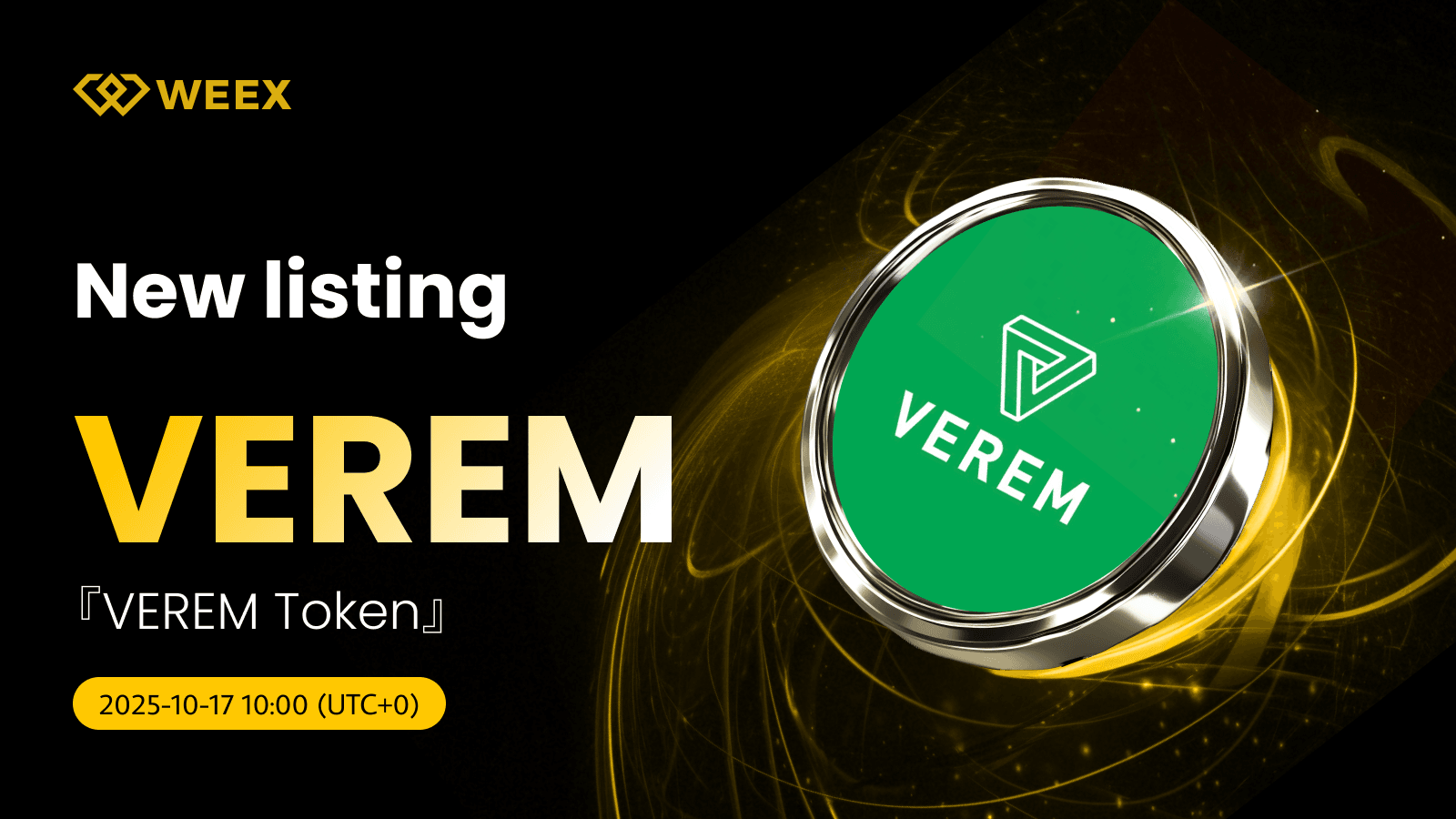 VEREM USDT Spot Trading per VEREM Coin viene lanciato su WEEX