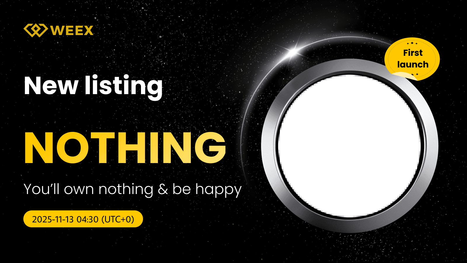 NOTHING USDT Pair Now Live on WEEX Spot Market