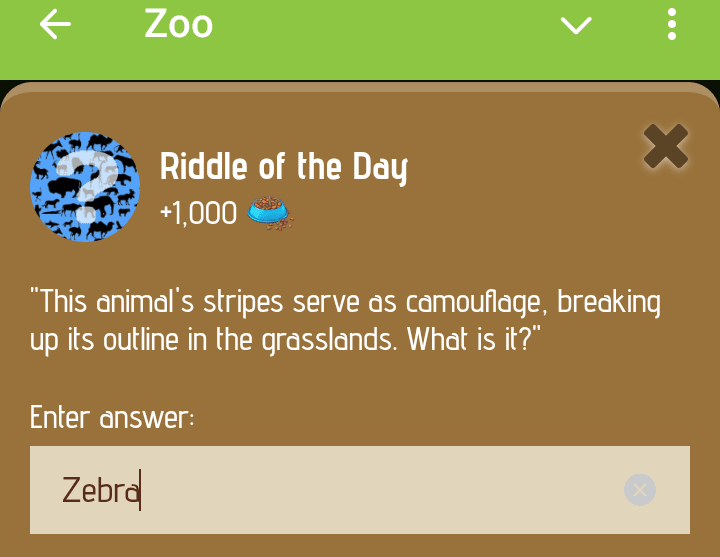 Zoo Riddle of the Day January 24, 2025