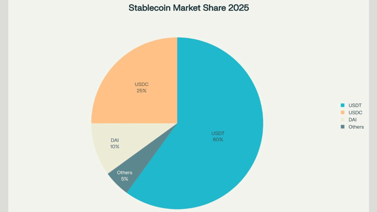 Gráfico pizza das Stablecoins em 2025