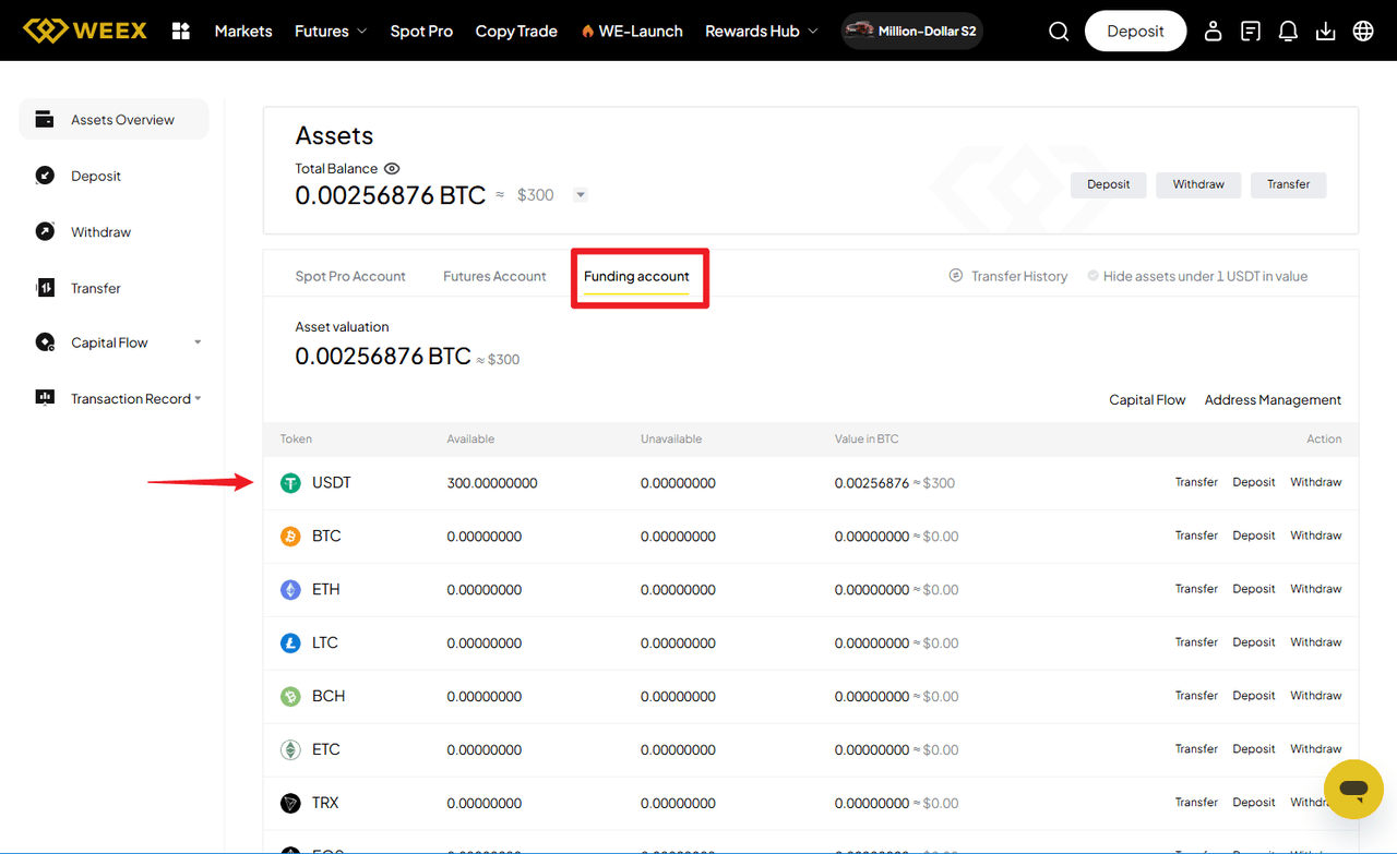 buy usdt via weex p2p 3.PNG