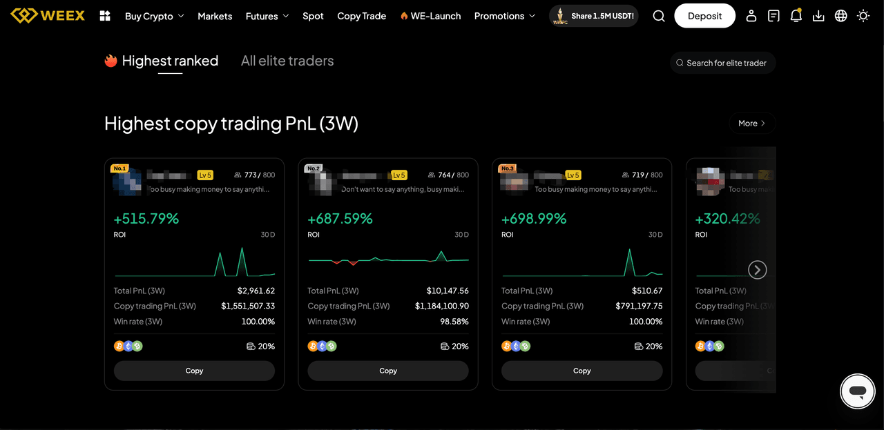 choose the right trader on weex
