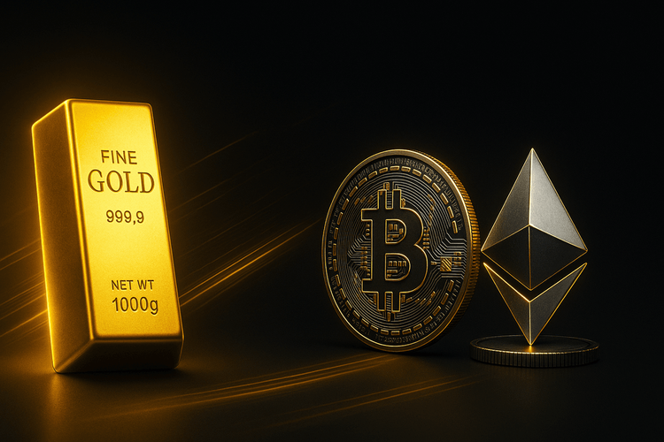 Gold vs. Bitcoin vs. Ethereum: 1-Jahr Performance 2025