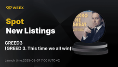WEEX 新上市的 GREED3 USDT 现货交易对
