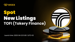 Tokery Finance (TOFI) estreia no WEEX Spot